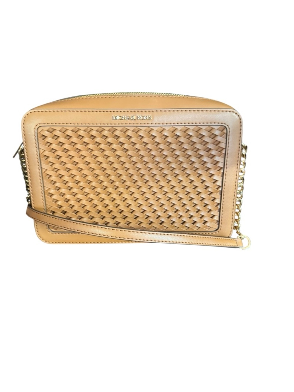 Michael Kors Jet Set Large Woven Crossbody Bag ✨🖤 EUC - Picture 2 of 5